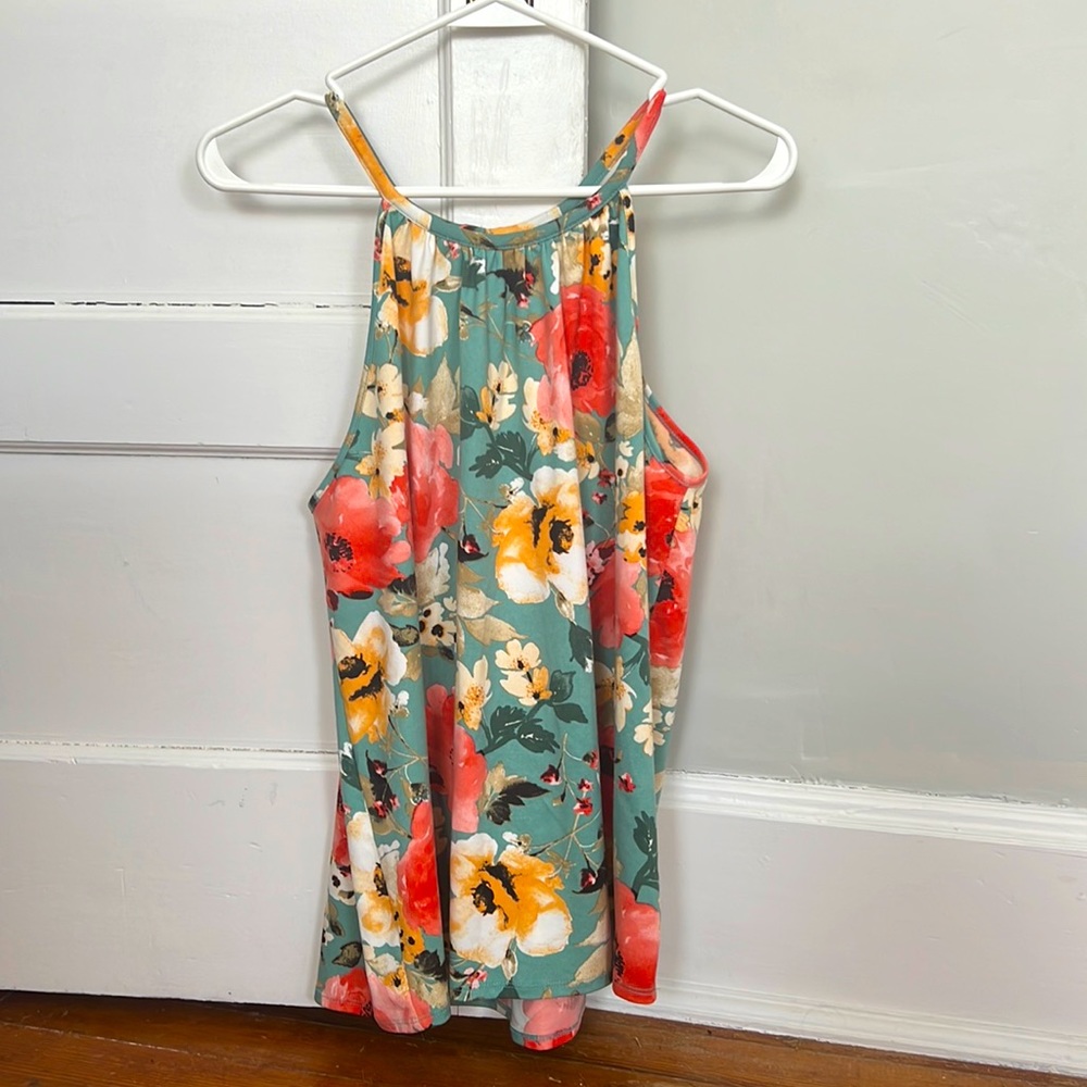 flowy floral tank top